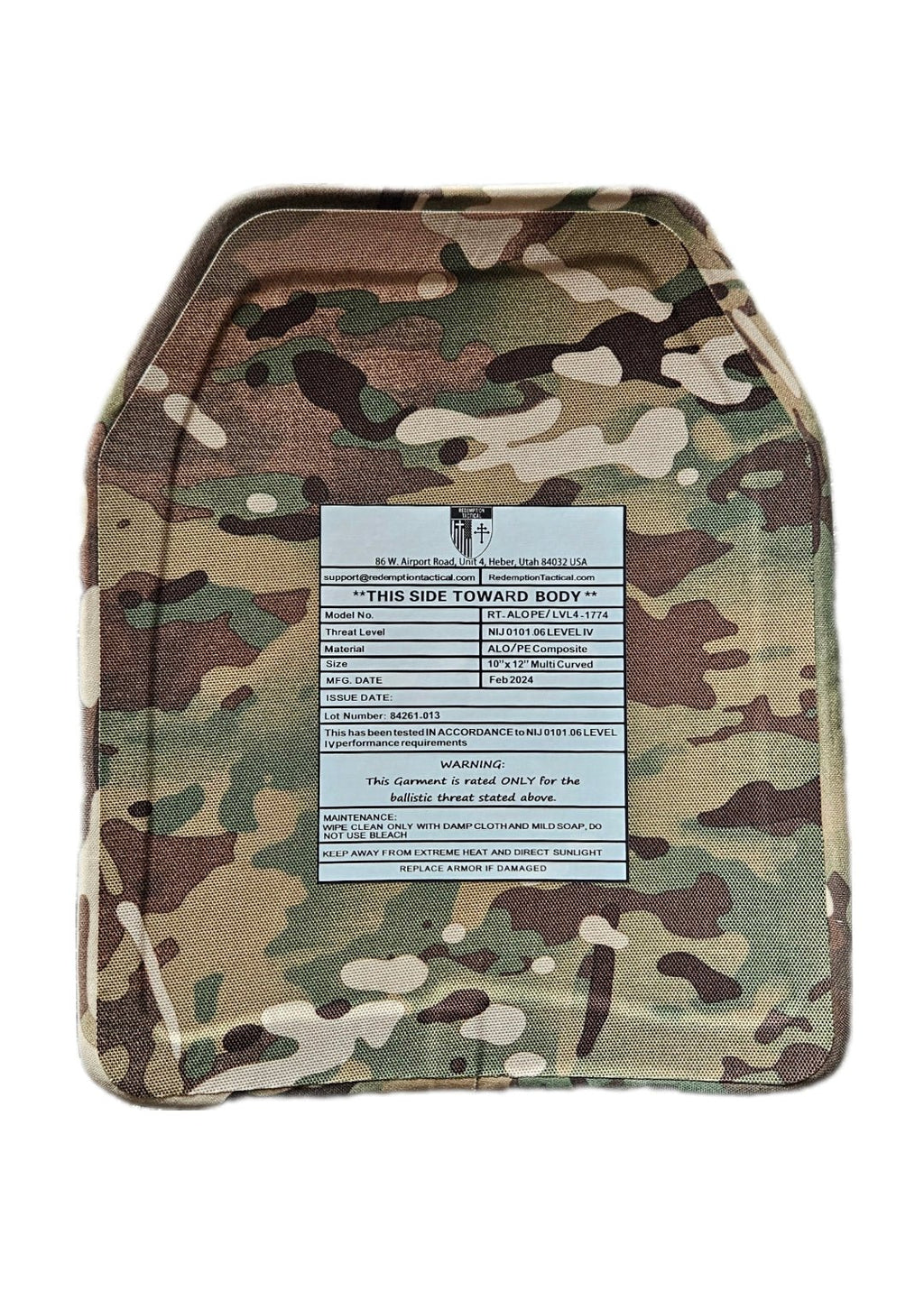 Double MULTI - CURVE | 10x12 Level III Ultra Light PE Ballistic Female Multicurve Plates (Single Plate or as a Set) - Zero One Outpost