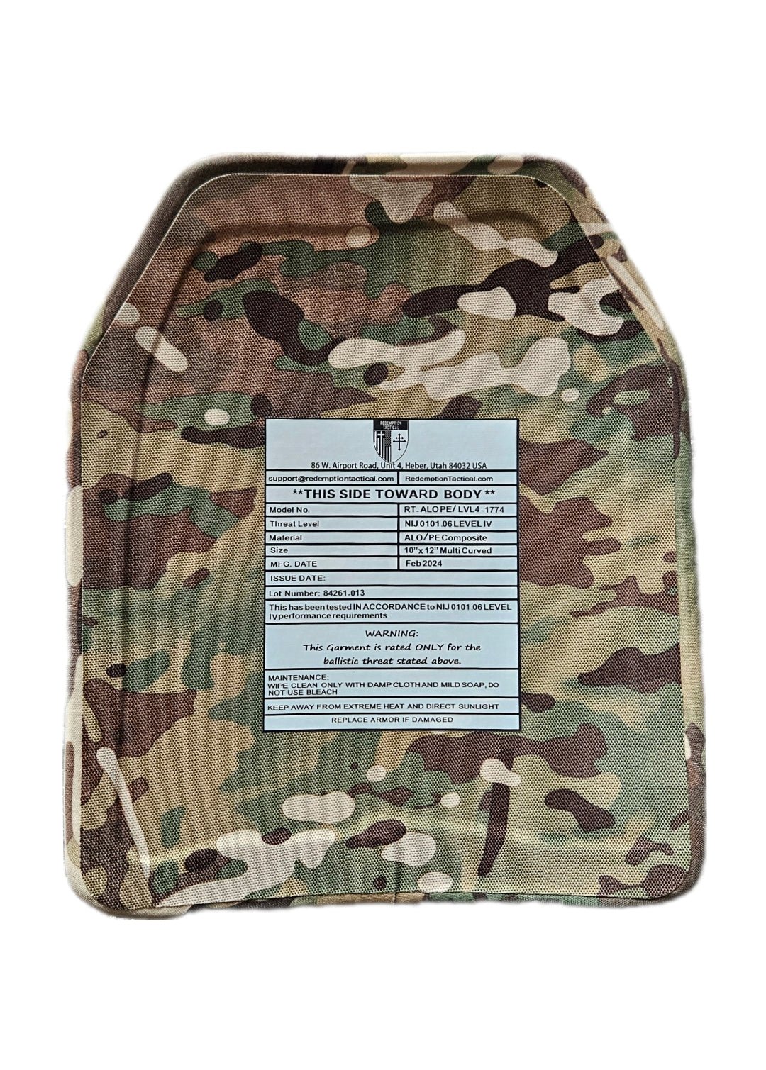 Double MULTI - CURVE | 10x12 Level III Ultra Light PE Ballistic Female Multicurve Plates (Single Plate or as a Set) - Zero One Outpost