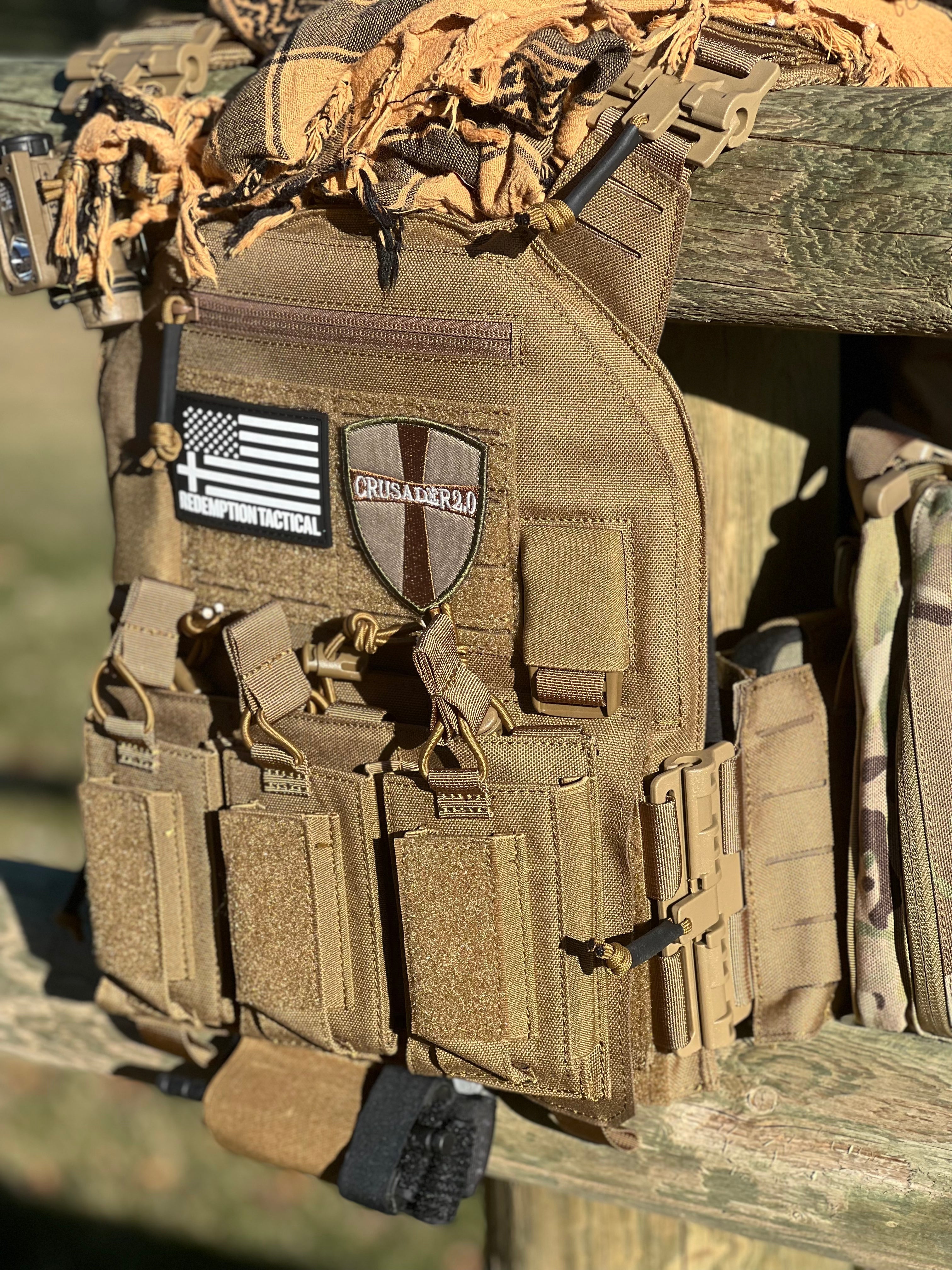 Redemption Tactical Crusader 2.0® l St. Michael FULL ARMOR KIT COMBO PACKAGE with Crusader 2.0 +IFAK Medical Kit + LEVEL IV (2) 10x12 Front/Back Plates (2) 6x6 Side Plates (Level IV Ceramic) - Zero One Outpost
