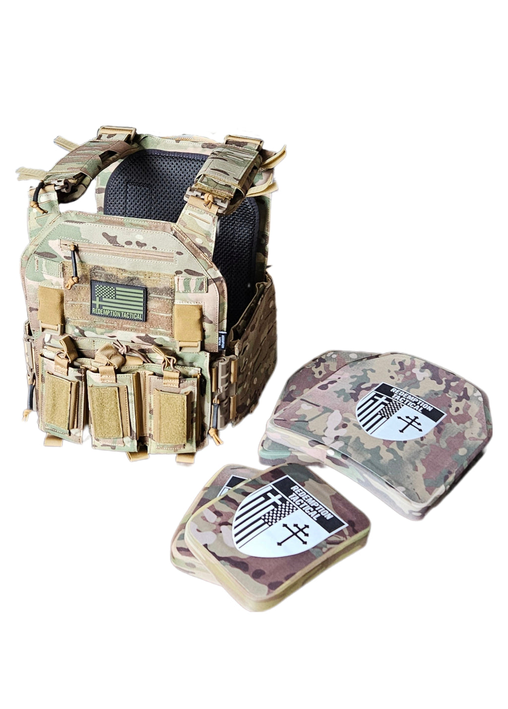 Redemption Tactical CRUSADER 2.0® V4 ARMOR FULL KIT COMBO PACKAGE LIGHTWEIGHT LEVEL IV (2) 10x12 Front/Back Plates (2) 6x8 Side Plates (Level IV) - Zero One Outpost