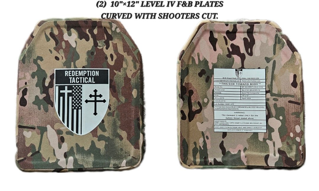 RT CRUSADER 2.0® ARMOR KIT Front/Back Plates LIGHTWEIGHT LEVEL IV (2) 10x12 Front/Back Plates Full Kit - Zero One Outpost