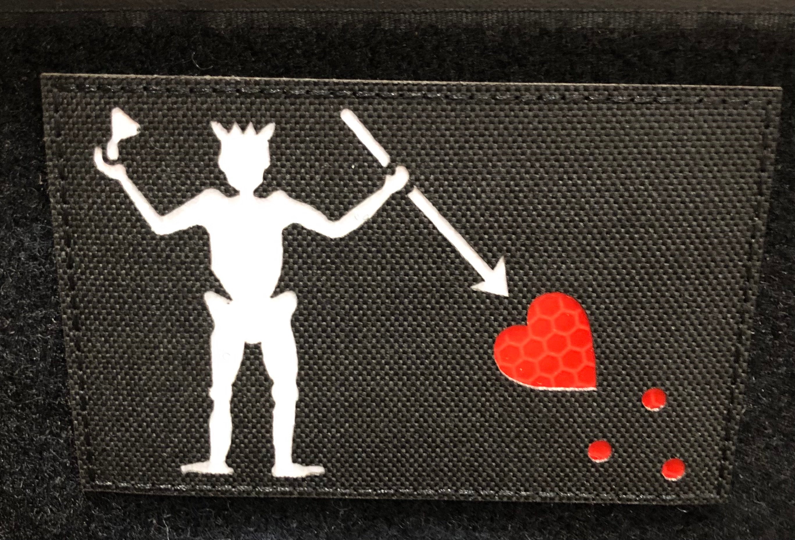 3” x 4” Blackbeard Flag Patch Glow in the Dark reflective - Zero One Outpost