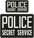 (Two) Police Secret Service Patches (4” x 8”) and (3”x6”) Hook and Loop - Zero One Outpost
