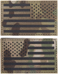 (PAIR of TWO) Reflective 3D US Flag Patch with Hook and Loop - Zero One Outpost