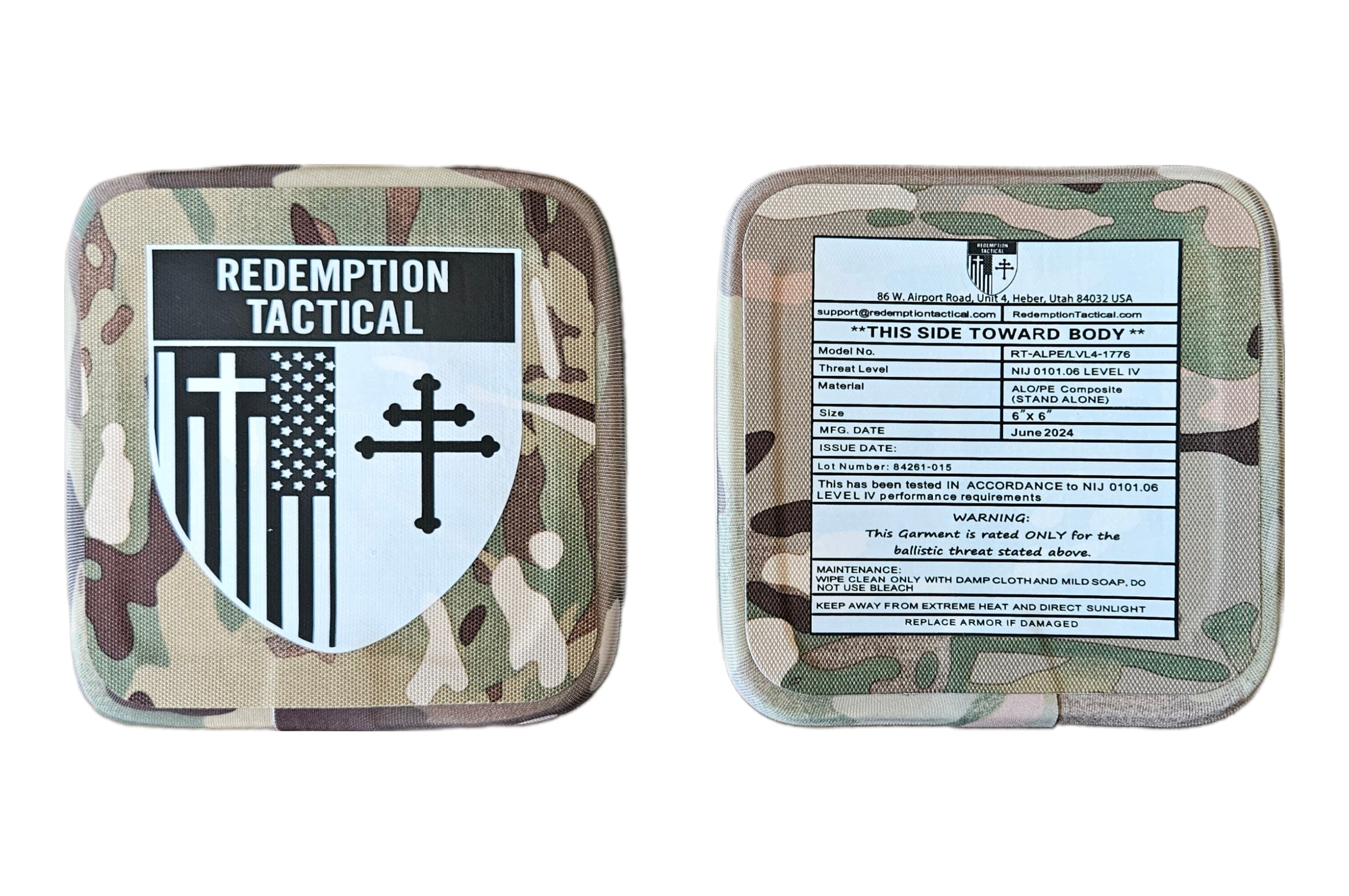 (PAIR) Level IV 6x6" Side Plates (Lightweight Alumina PE Material) - Zero One Outpost