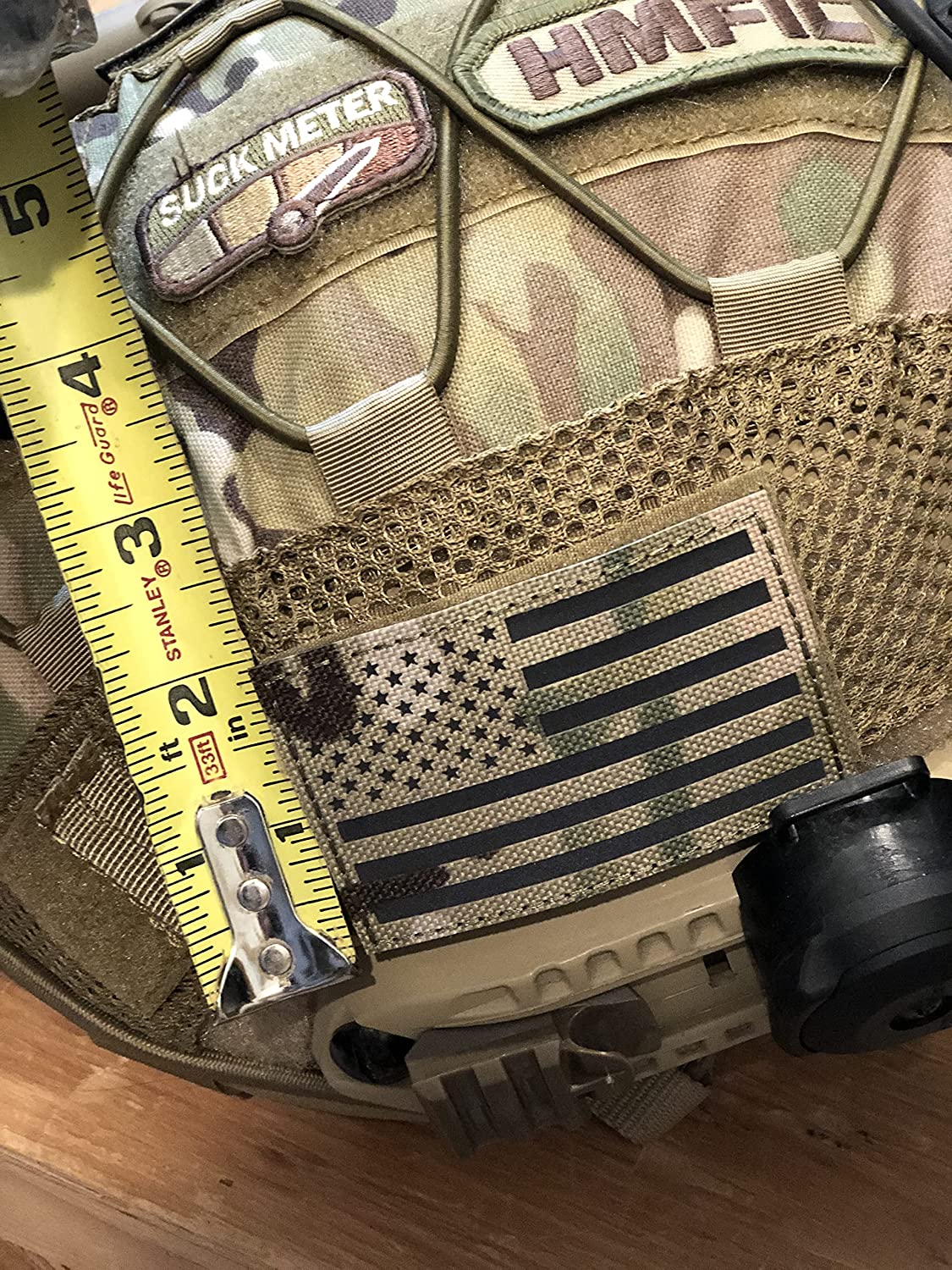 (PAIR of TWO) Reflective 3D US Flag Patch with Hook and Loop - Zero One Outpost